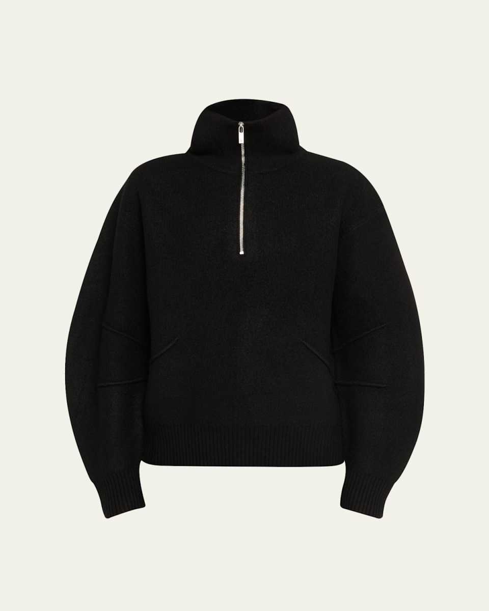 Boiled Wool Half-Zip Sweater